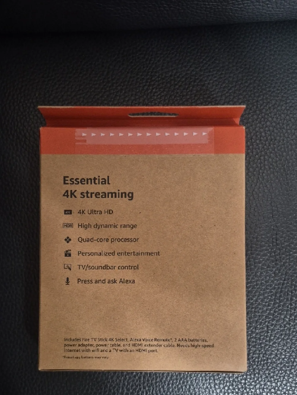 Amazon Fire TV Stick 4K Select in brown and black with orange accent - Picture 3 of 4